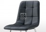 Fiore Faux Leather Black Dining Chair with Chrome Legs