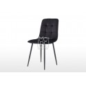 Fiore Velvet Black Dining Chair with Black Legs