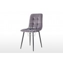 Fiore Velvet Grey Dining Chair with Black Legs