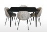 Fiore 5Pce Black Sintered Stone Dining Suite with Florin Beige Chairs