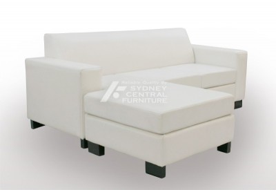 LG HB 3 Seater Chaise PU Leather Sofa Bed with Foam (Custom Made)