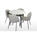 Fiore 5Pce White Sintered Stone Round Dining Suite with Florin Beige Chairs