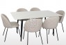 Fiore 7Pce White Sintered Stone Dining Suite with Florin Beige Chairs