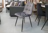 Fiore Velvet Grey Dining Chair with Black Legs