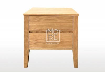 Levi Rubberwood Bedside Table Natural Oak