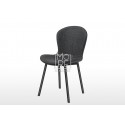 Maya Charcoal Fabric Dining Chair with Black Legs