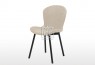 Maya Ivory Fabric Dining Chair with Black Legs