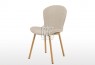 Maya Ivory Fabric Dining Chair with Oak Legs