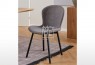 Maya Grey Fabric Dining Chair with Black Legs