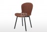 Maya Russet Fabric Dining Chair with Black Legs