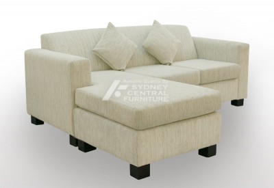 LG HB 3 Seater Chaise Fabric Sofa Bed with Mattress (Custom Made)
