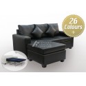LG SB 3 Seater Chaise PU Leather Sofa Bed with Foam (Custom Made)