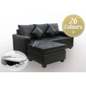 LG SB 3 Seater Chaise PU Leather Sofa Bed with Mattress (Custom Made)