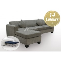 LG HB 4 Seater Chaise Fabric Sofa Bed with Foam  (Custom Made)