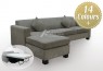 LG HB 4 Seater Chaise Fabric Sofa Bed with Mattress