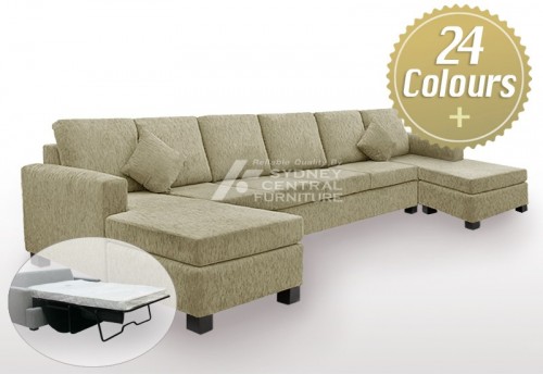LG SB 6 Seater 2 Chaise Fabric Sofa Bed with Mattress