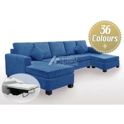 LG SB 5 Seater 2 Chaise Fabric Sofa Bed with Mattress (Custom Made)