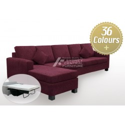 LG SB 5 Seater Chaise Fabric Sofa Bed with Mattress(Custom Made)