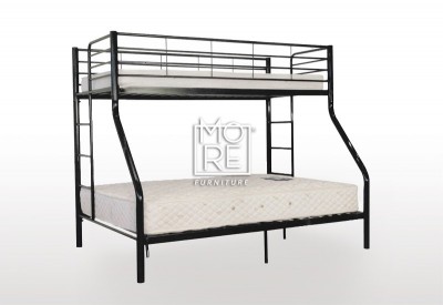 Bunk Bed Darwin Metal Single Top, Double Bunk Bed With Single On Top