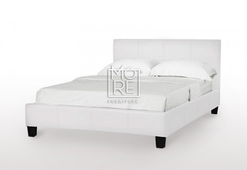 Monica Faux Leather Bed Frame White