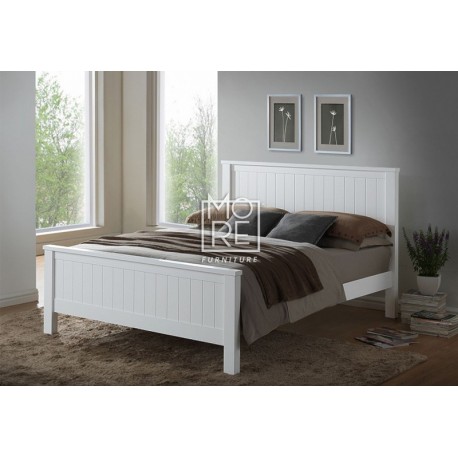 Queen Bed Frames Florence Hardwood MDF White Bed Frame