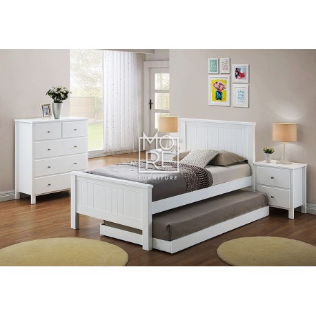 Single Bed Frames Florence Hardwood MDF White Bed Frame