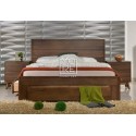 Coral Rubber Wood Solid Timber Bed Frame with 4 Drawers Walnut