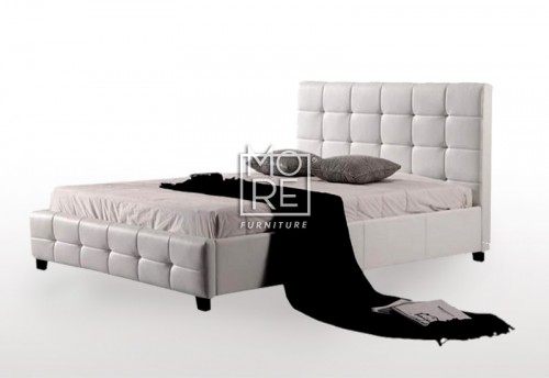 DB Luxury PU Leather Bed Frame White